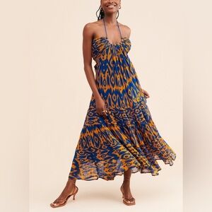 Verb by Pallavi Singhee Halter Cut-Out Midi Dress Resort Wear Size L